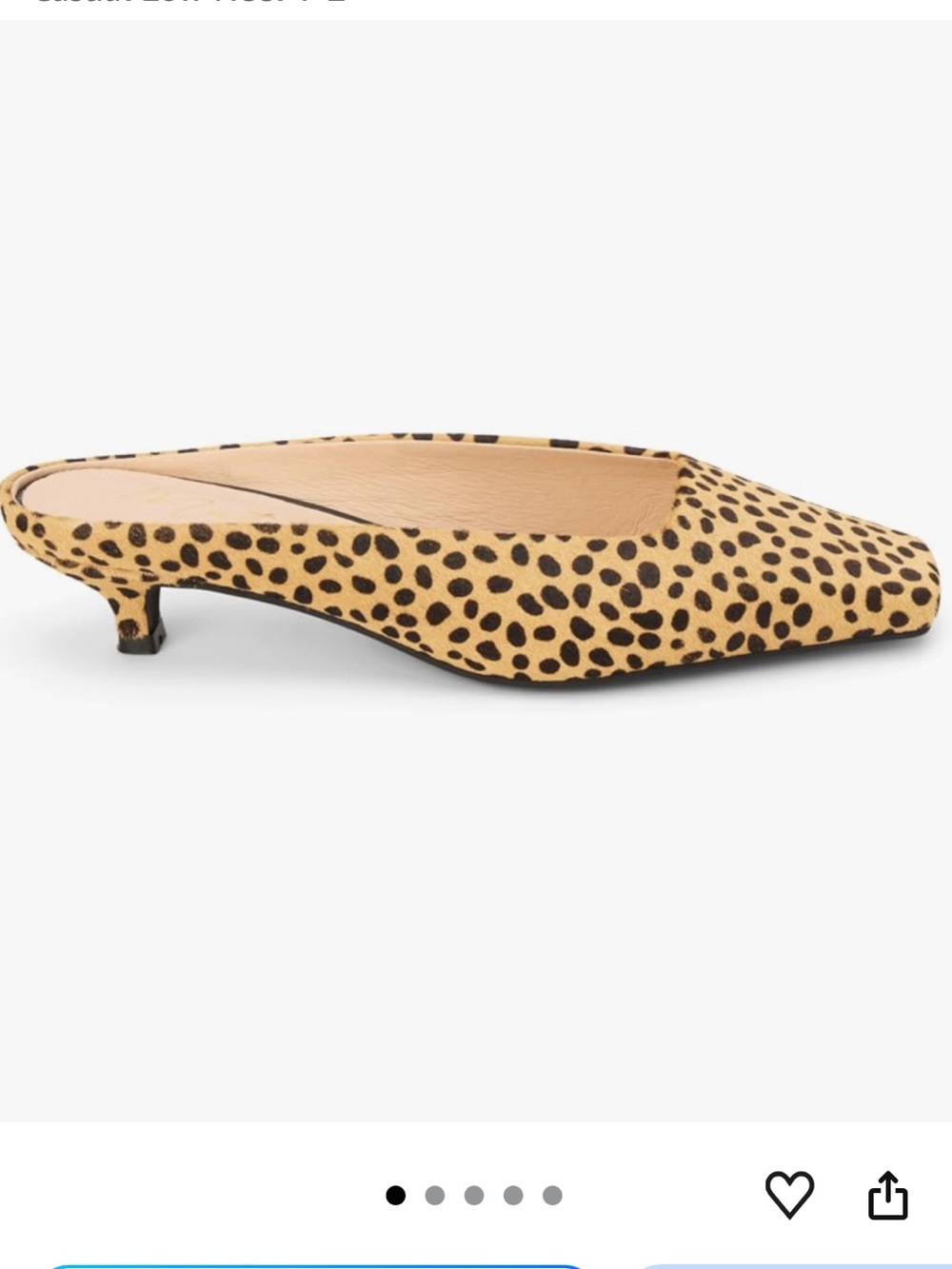 Matisse Tan and Black Spotted Pointed-Toe Mule